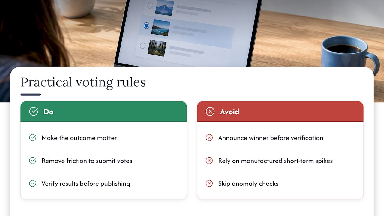 Author perspective: pragmatic rules of thumb from an event-voting practitioner — overview diagram