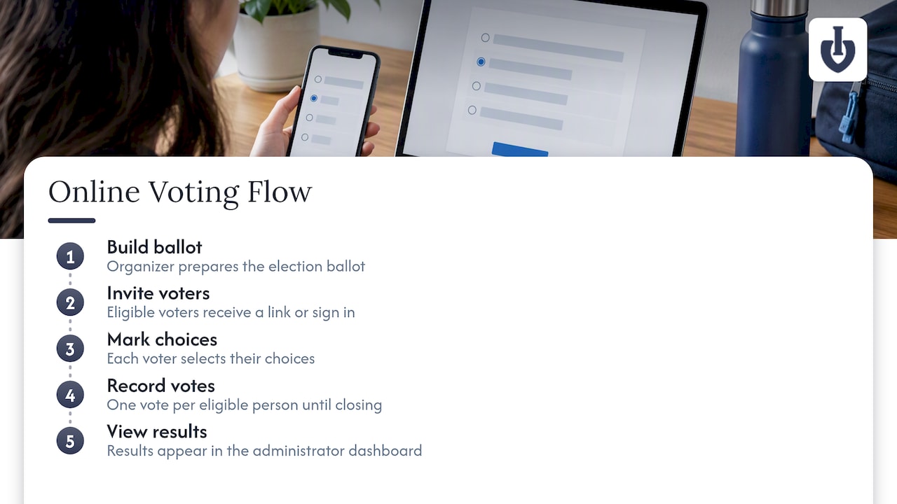 Five stages of an online campus election