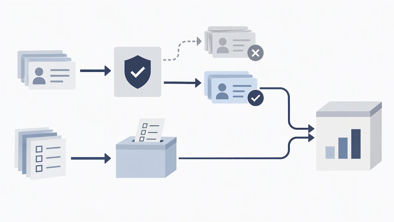 Voter identity checked apart from the ballot
