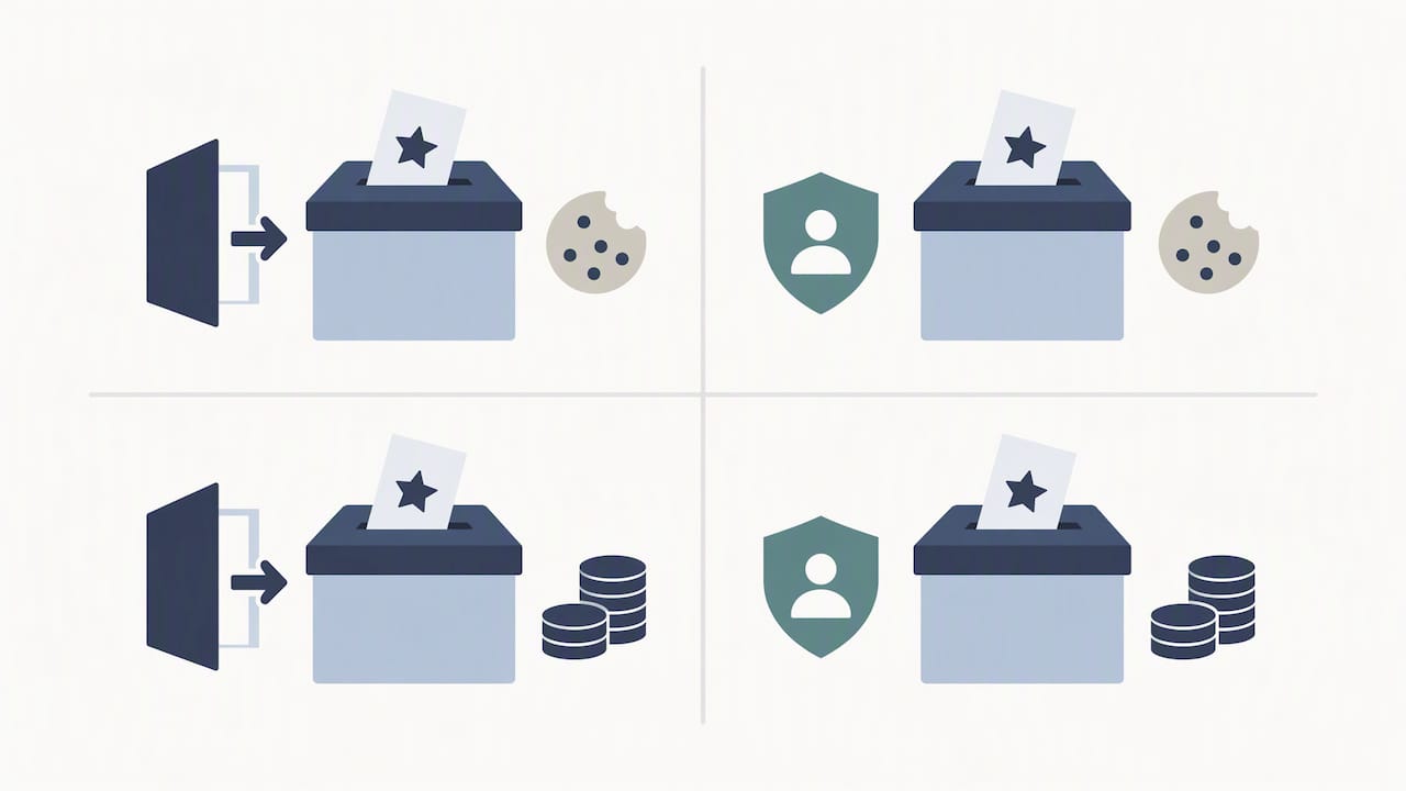 Two independent dimensions of voting choice